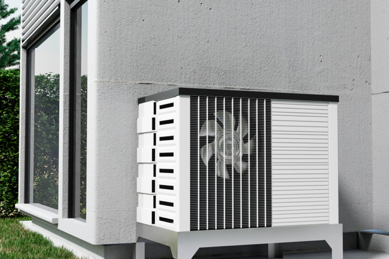 pompa ciepła koło domu